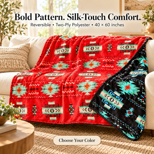 Converging Arrows Baby / Throw Blanket — 40 × 60, Reversible Silk-Touch