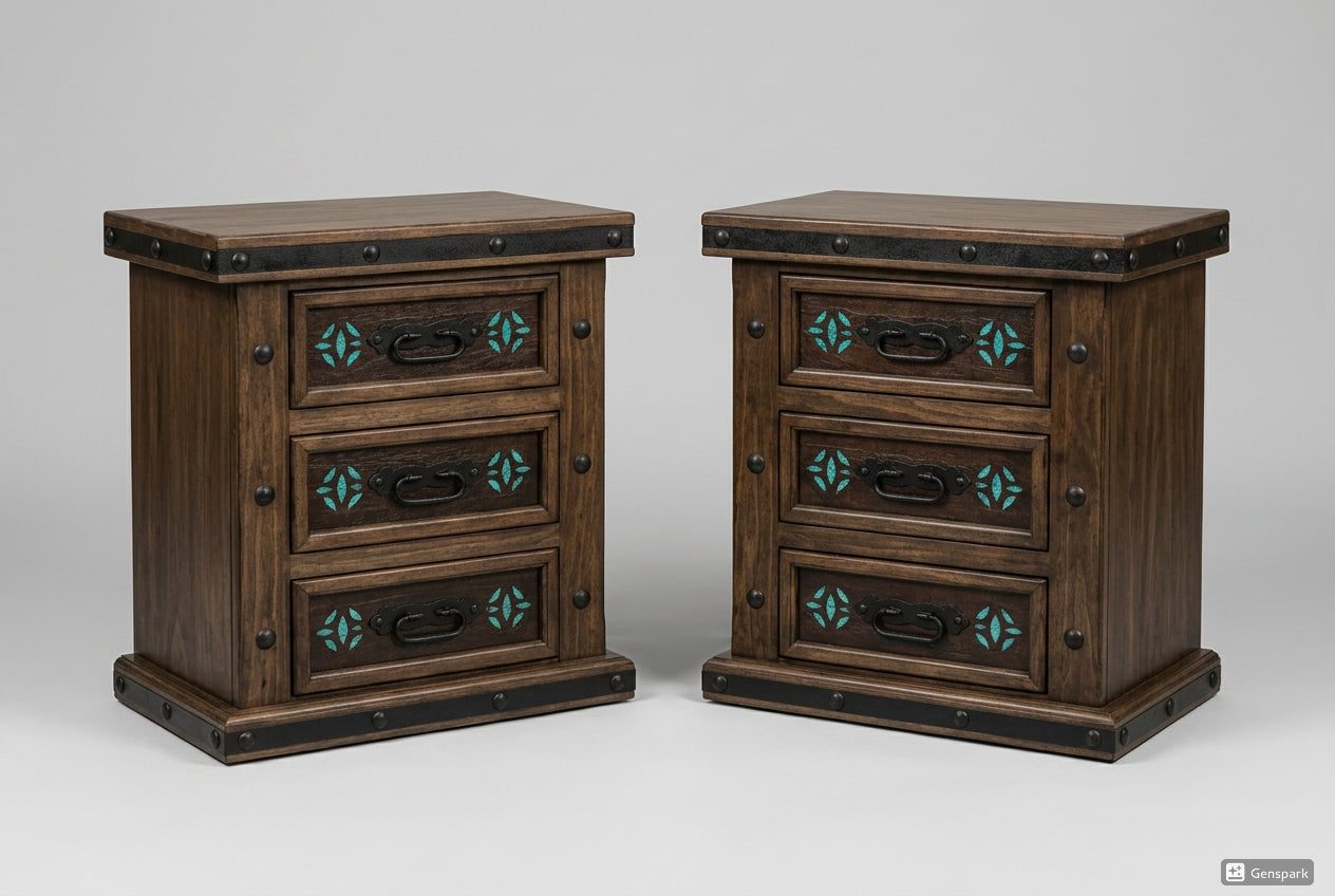 Handcrafted Leather & Pine Bedroom Set | Mexican Artisan | Queen
