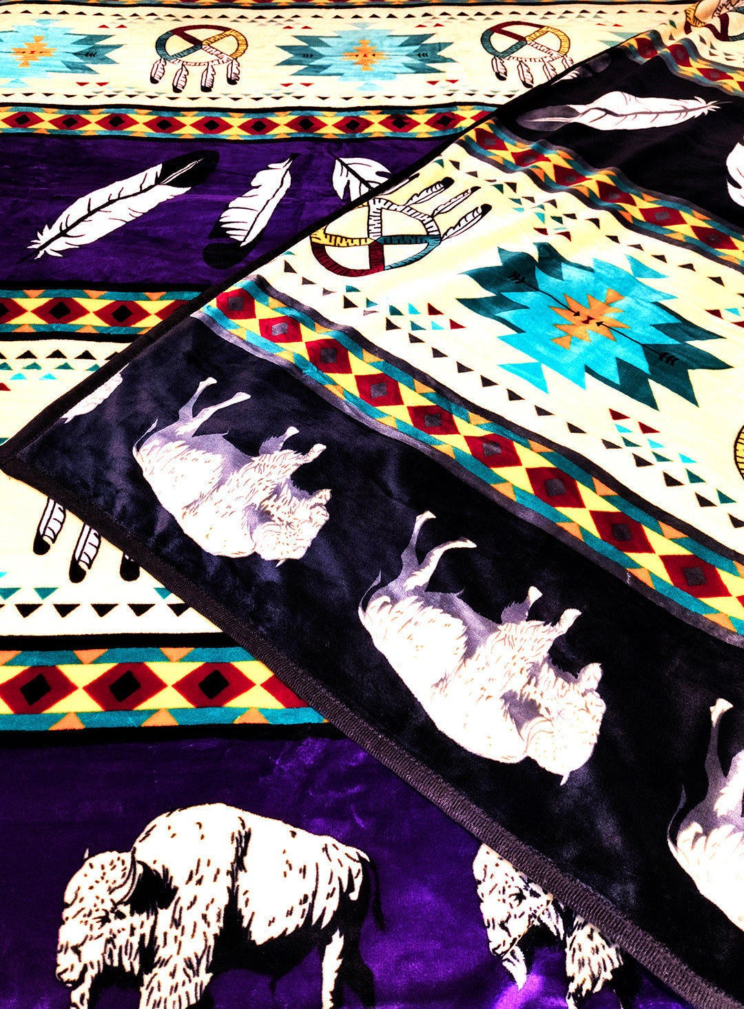 Buffalo Dreamcatcher Protection Blanket – Reversible Queen | Southwestern-Inspired