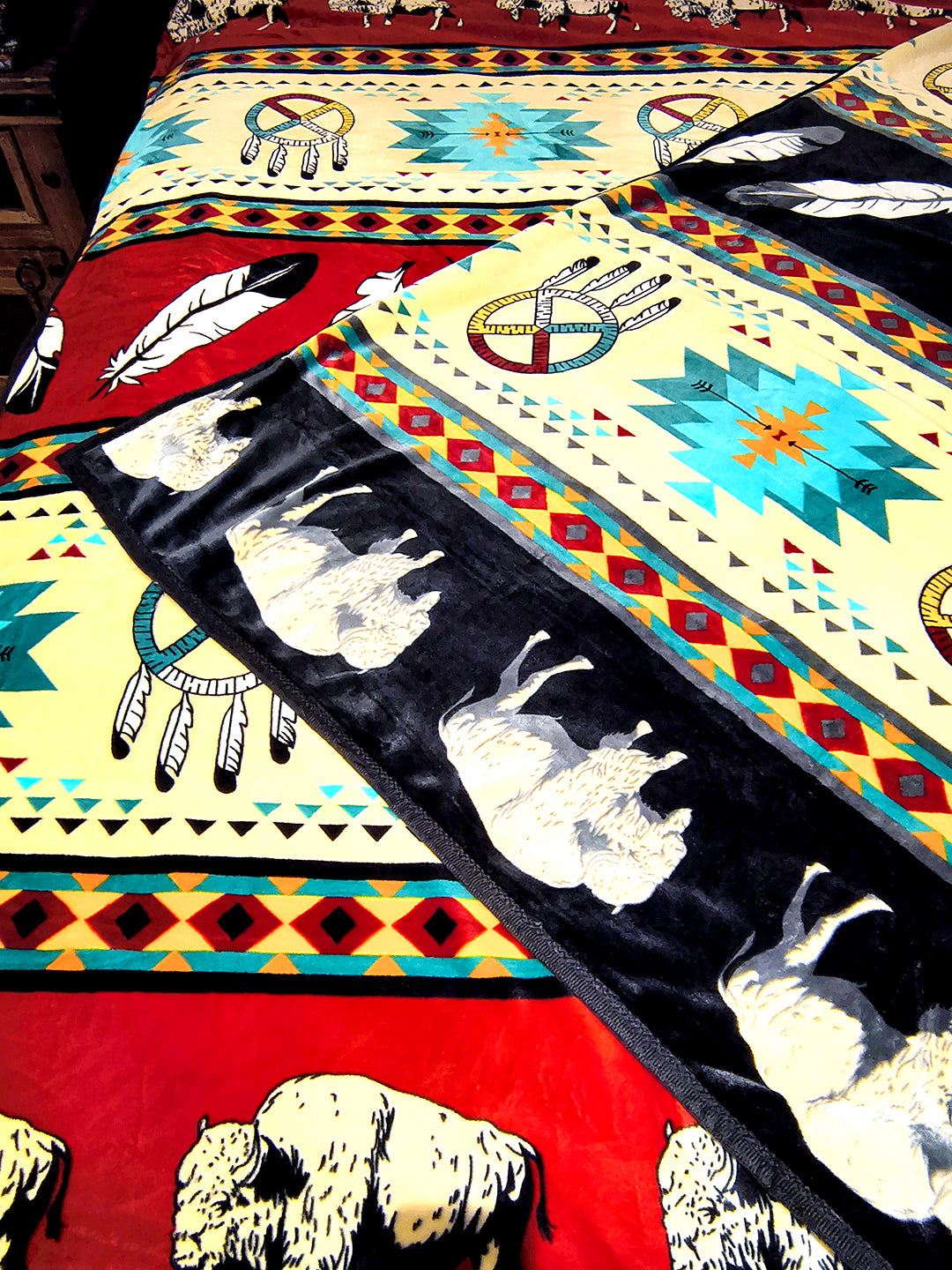 Buffalo Dreamcatcher Protection Blanket – Reversible Queen | Southwestern-Inspired