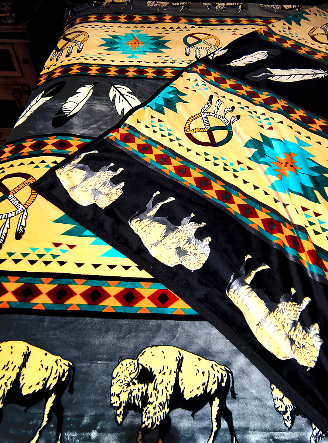 Buffalo Dreamcatcher Protection Blanket – Reversible Queen | Southwestern-Inspired