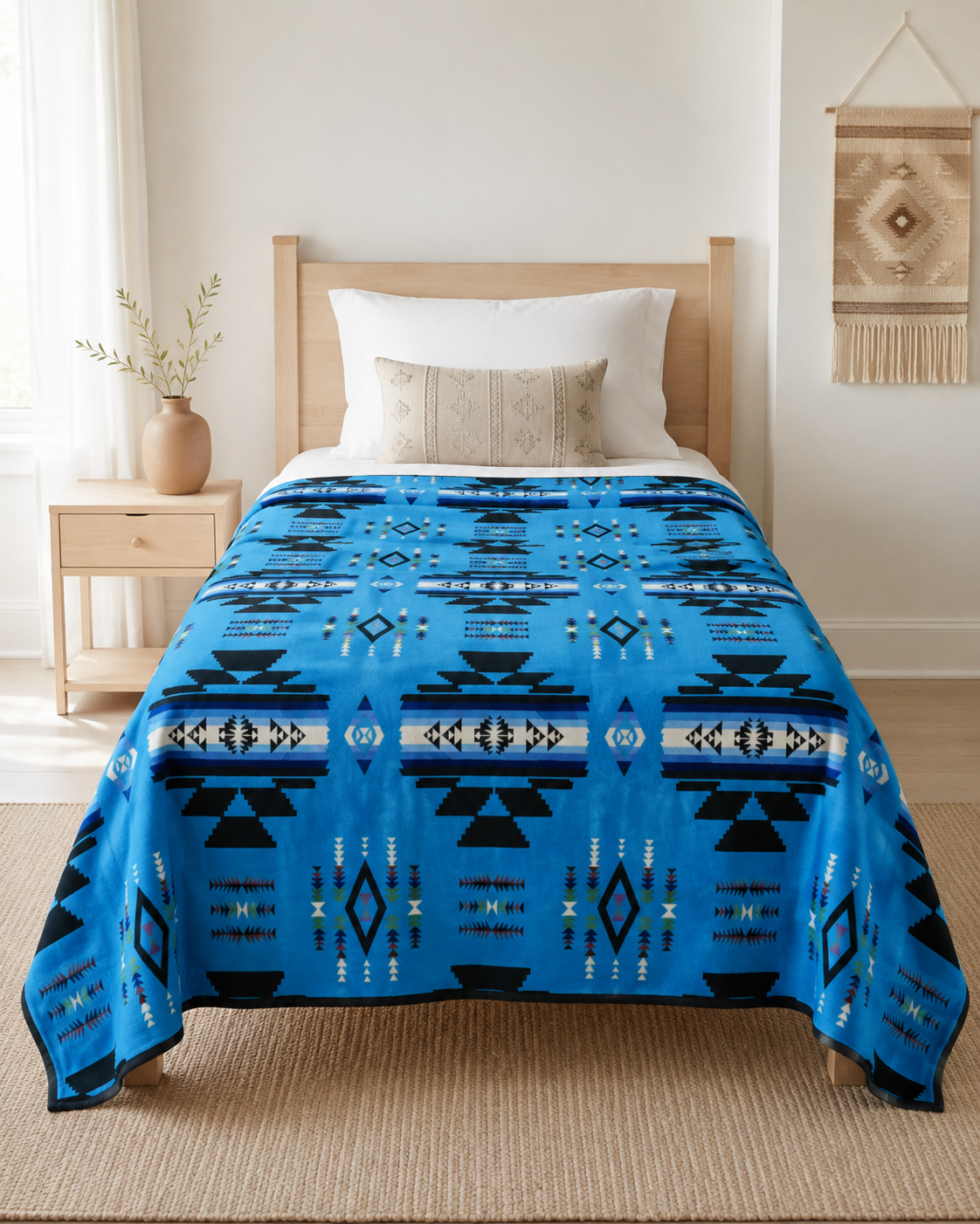 Storm Pattern Full/Twin Blanket – Reversible Southwestern Geometric Throw