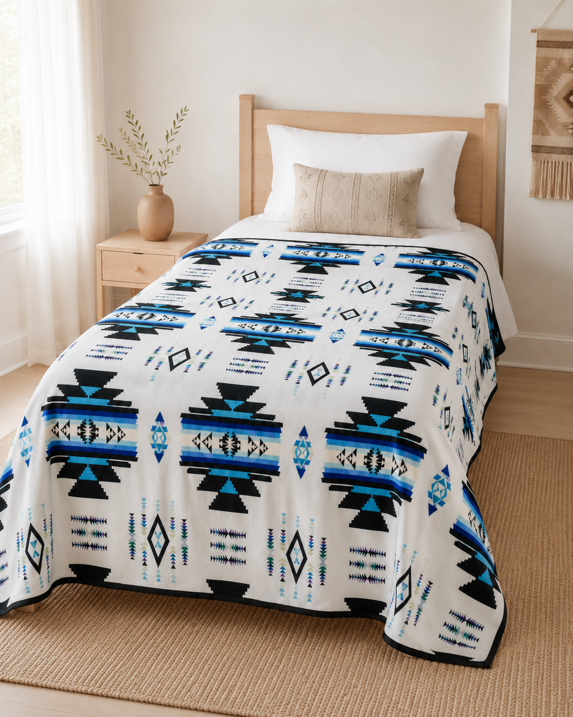 Storm Pattern Full/Twin Blanket – Reversible Southwestern Geometric Throw