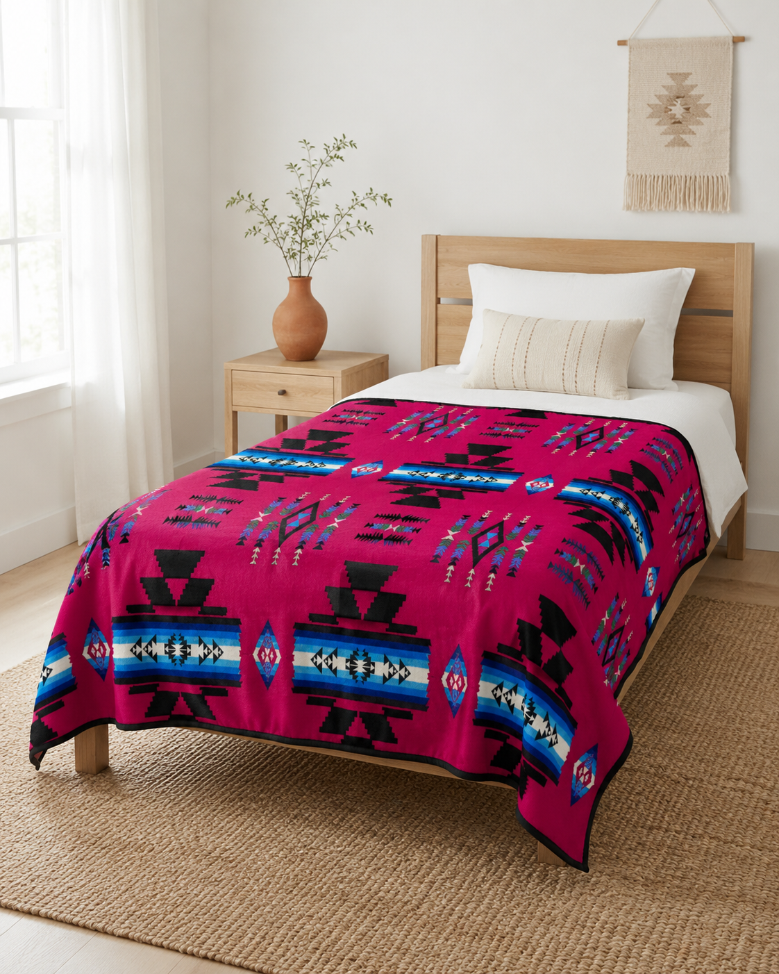 Storm Pattern Full/Twin Blanket – Reversible Southwestern Geometric Throw