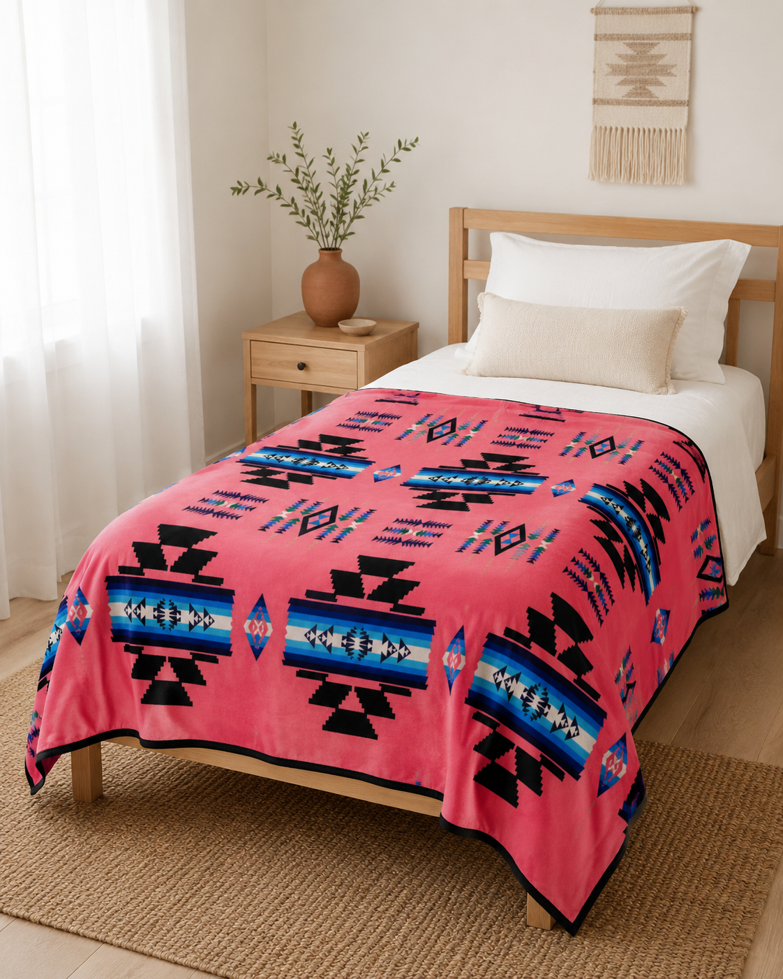 Storm Pattern Full/Twin Blanket – Reversible Southwestern Geometric Throw