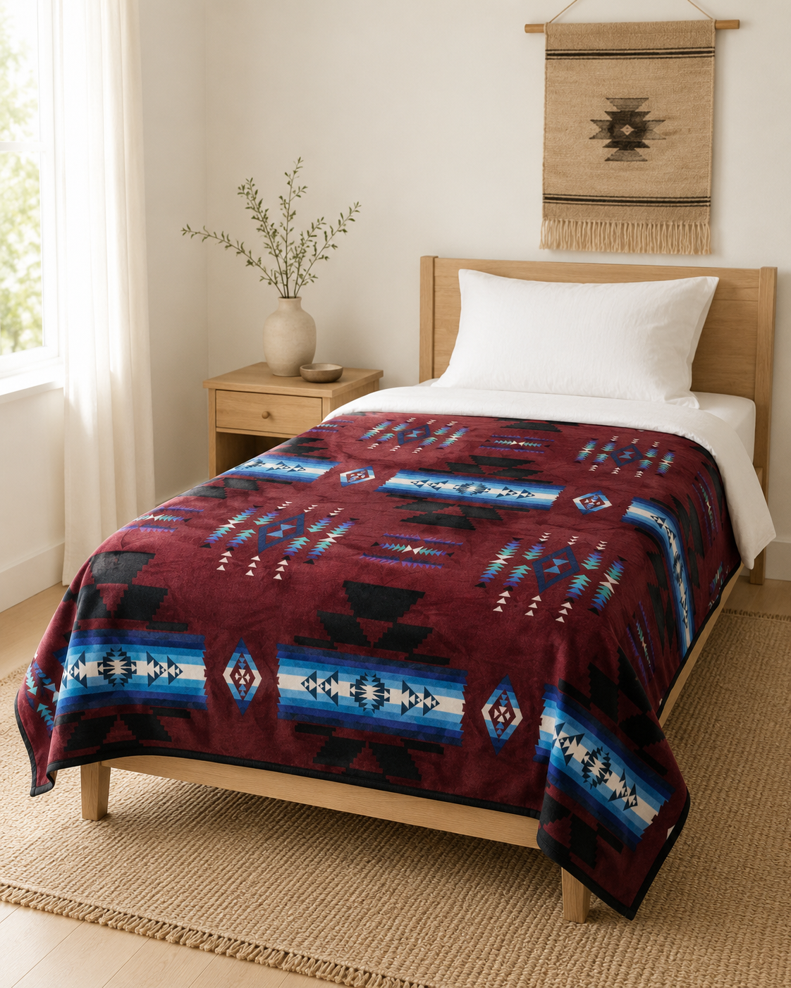 Storm Pattern Full/Twin Blanket – Reversible Southwestern Geometric Throw