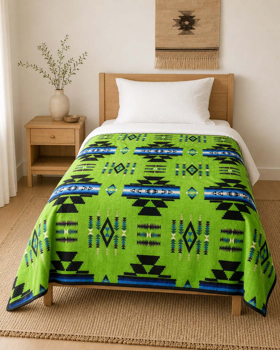 Storm Pattern Full/Twin Blanket – Reversible Southwestern Geometric Throw