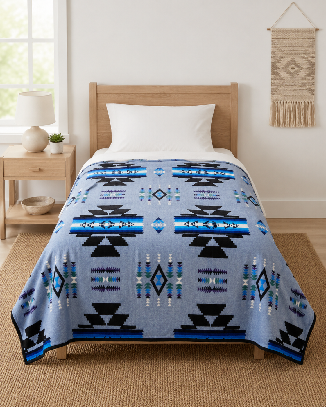 Storm Pattern Full/Twin Blanket – Reversible Southwestern Geometric Throw
