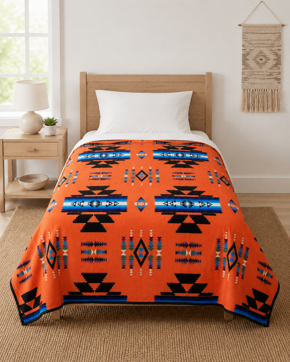Storm Pattern Full/Twin Blanket – Reversible Southwestern Geometric Throw