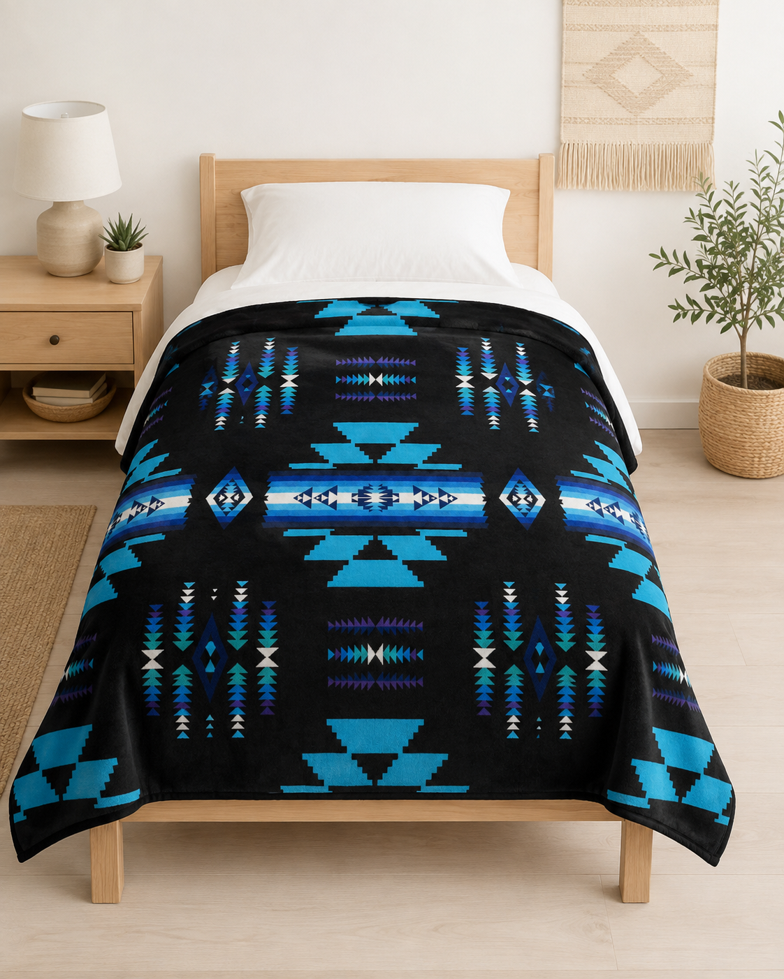 Storm Pattern Full/Twin Blanket – Reversible Southwestern Geometric Throw