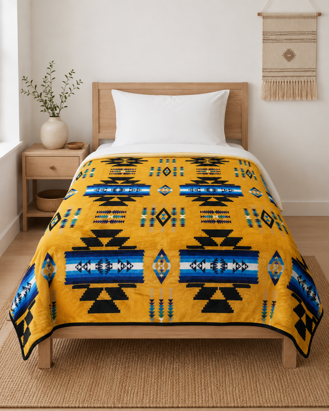 Storm Pattern Full/Twin Blanket – Reversible Southwestern Geometric Throw