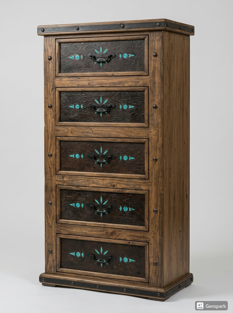 Handcrafted Leather & Pine Bedroom Set | Mexican Artisan | Queen