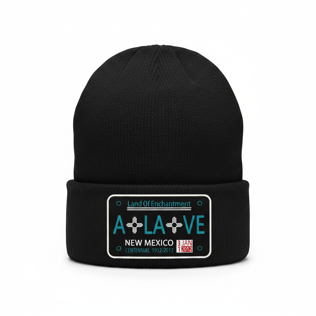 Black Beanie - License Plate Design