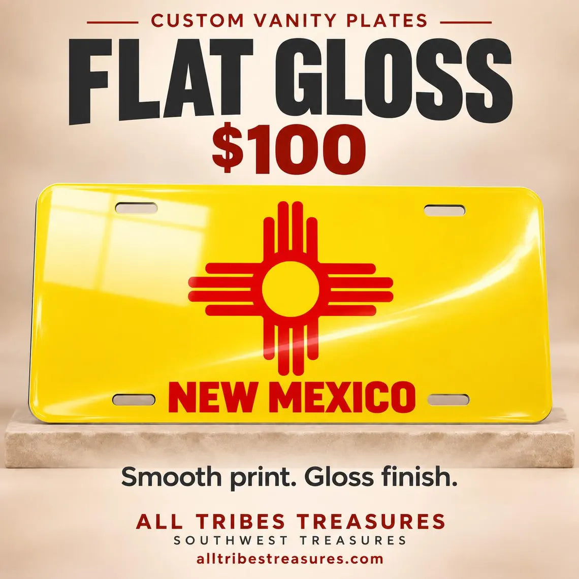 Custom Aluminum License Plate – Personalized 12 × 6 UV Print - 6 Styles/Finishes