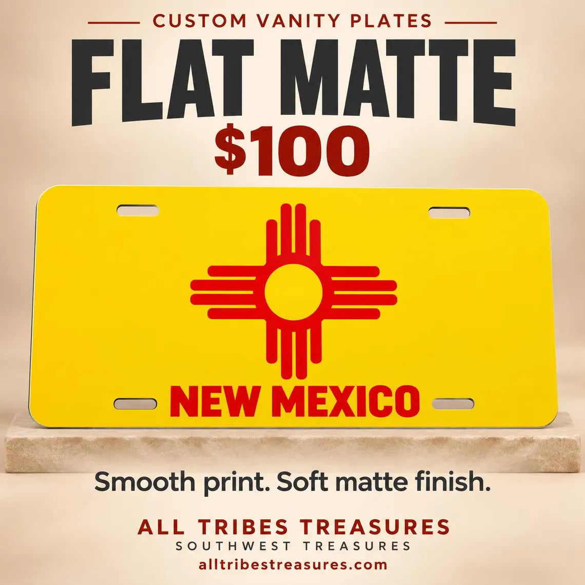 Custom Aluminum License Plate – Personalized 12 × 6 UV Print - 6 Styles/Finishes