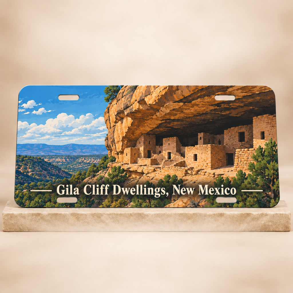Gila Cliff Dwellings, New Mexico plate