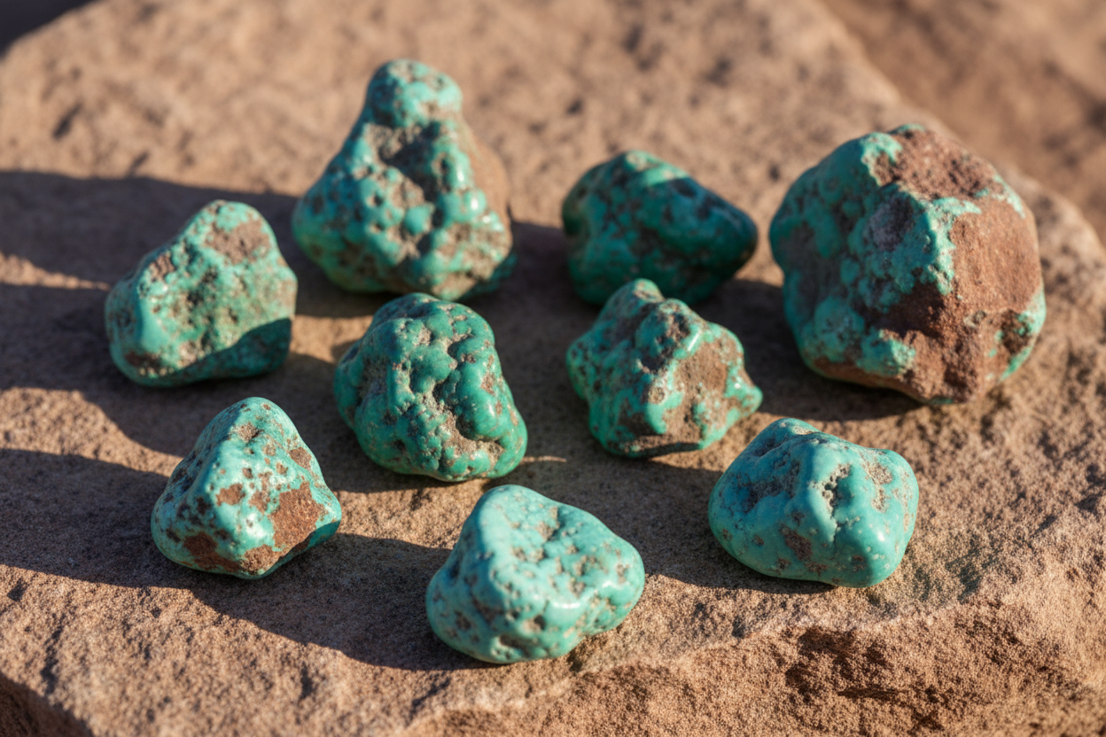 High Grade Rough Nevada Turquoise - Natural Desert Context