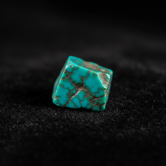 High Grade Rough Nevada Turquoise - Spider-Web Matrix Close-Up