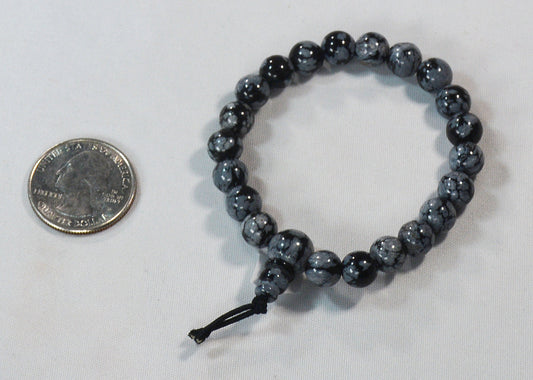 Snowflake Obsidian Bracelet – Healing Mala Jewelry All Tribes Treasures