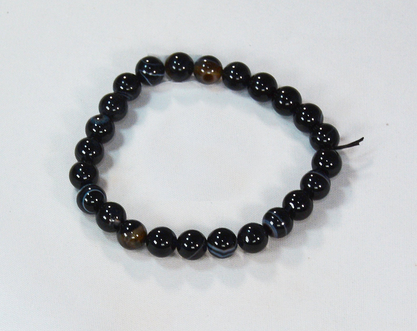 8mm Banded Black Onyx Stretch Bracelet – Healing Stone Jewelry