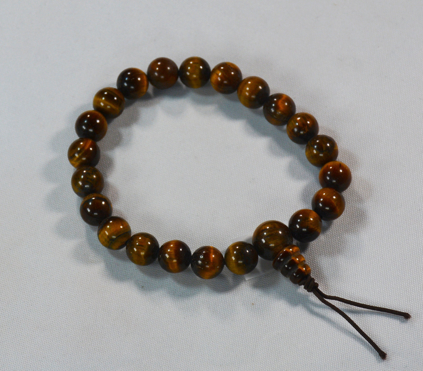 8mm Tiger’s Eye Mala-Style Stretch Bracelet – Tibetan Healing Jewelry