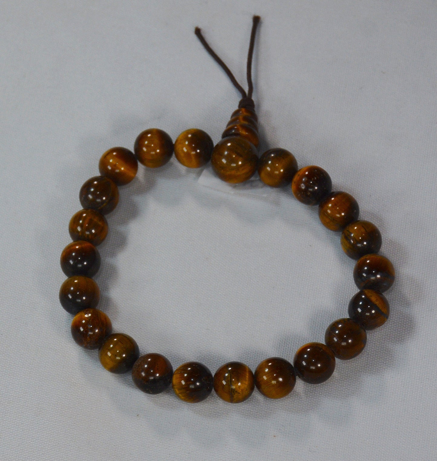 8mm Tiger’s Eye Mala-Style Stretch Bracelet – Tibetan Healing Jewelry