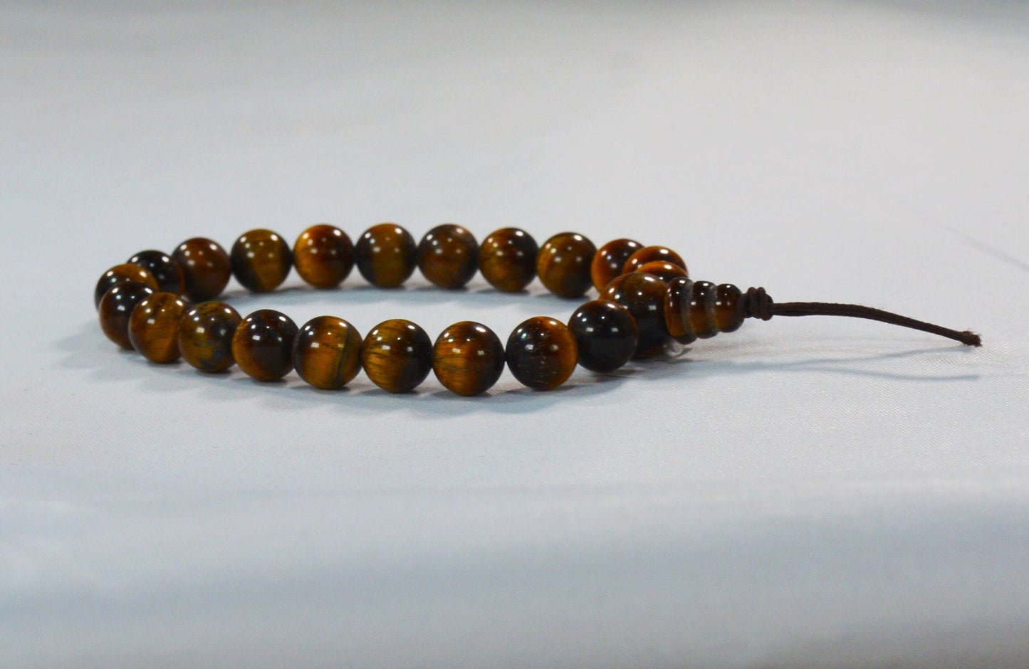 8mm Tiger’s Eye Mala-Style Stretch Bracelet – Tibetan Healing Jewelry