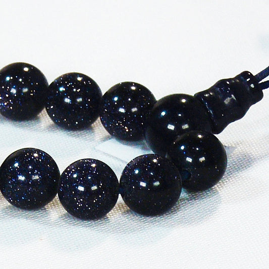 8mm Purple Goldstone Mala-Style Stretch Bracelet – Healing Stone Jewelry