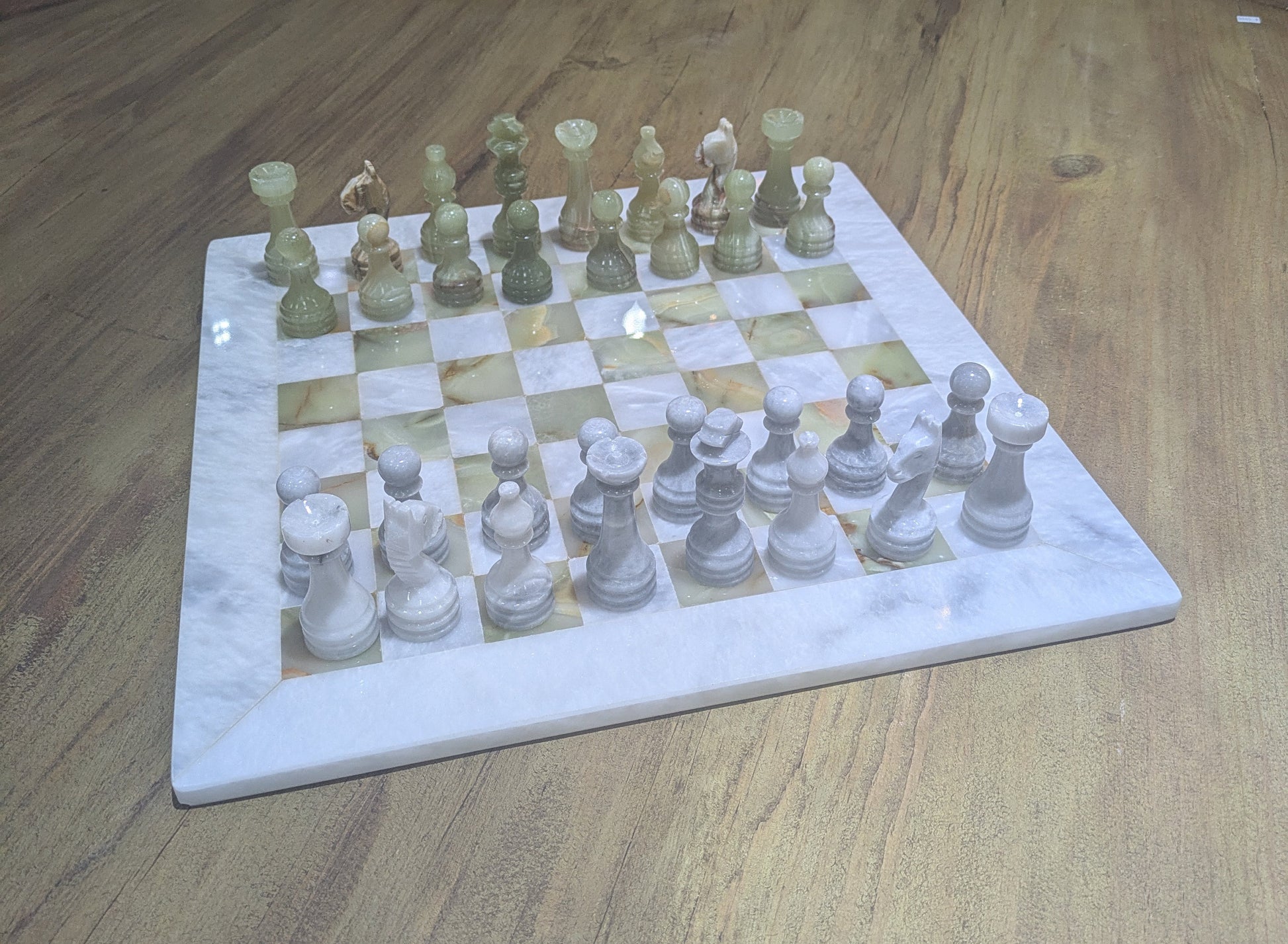 15 Handmade Marble Onyx Chess Set - Luxury Collector's Piece All Tribes Treasures