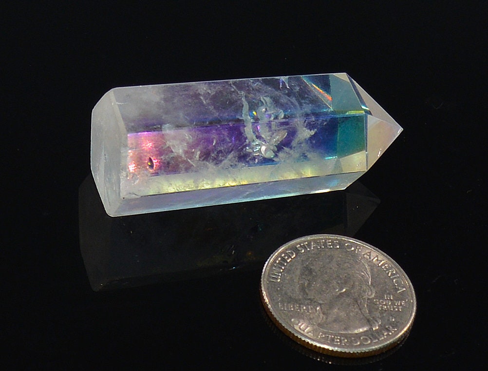 Angel Aura Quartz Crystal Point - Polished Stone All Tribes Treasures