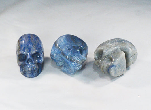 Sodalite Blue Aventurine Skull – Hand-Carved Natural Stone All Tribes Treasures