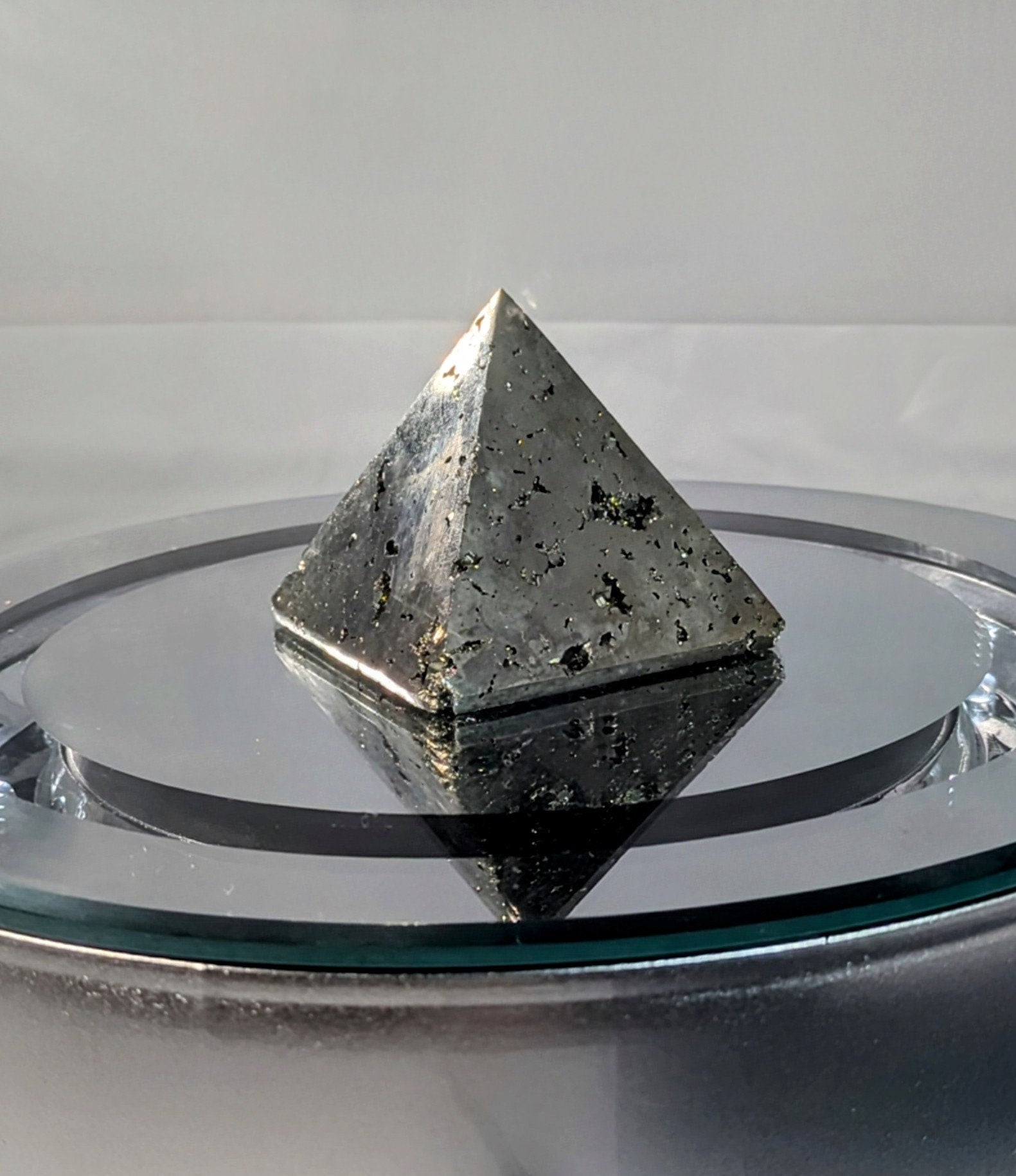 Carved Pyrite Pyramid Sculpture for Energy & Decor All Tribes Treasures
