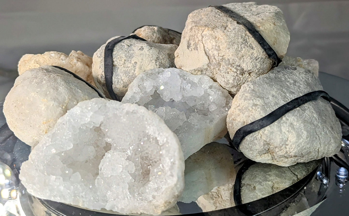 Popcorn Crystal Geode Pair | Cauliflower & Druzy Quartz Pocket Cave | 6 Sizes | Atlas Mountains, Morocco