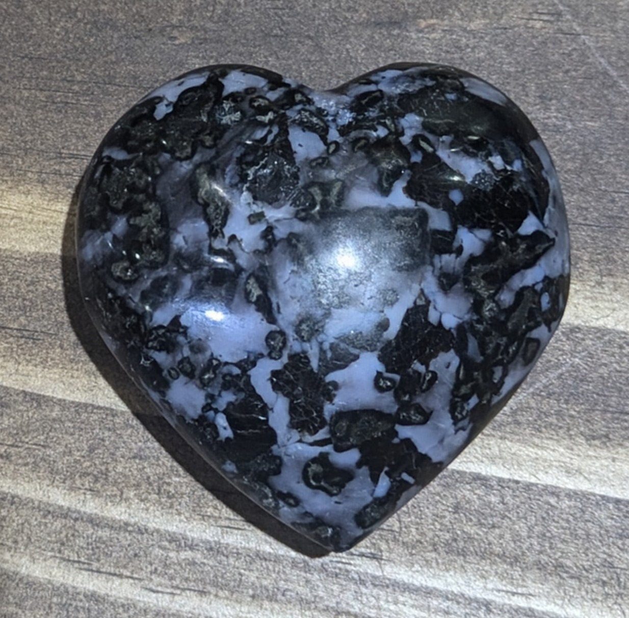 Medium Merlinite Carved and Polished Stone Heart