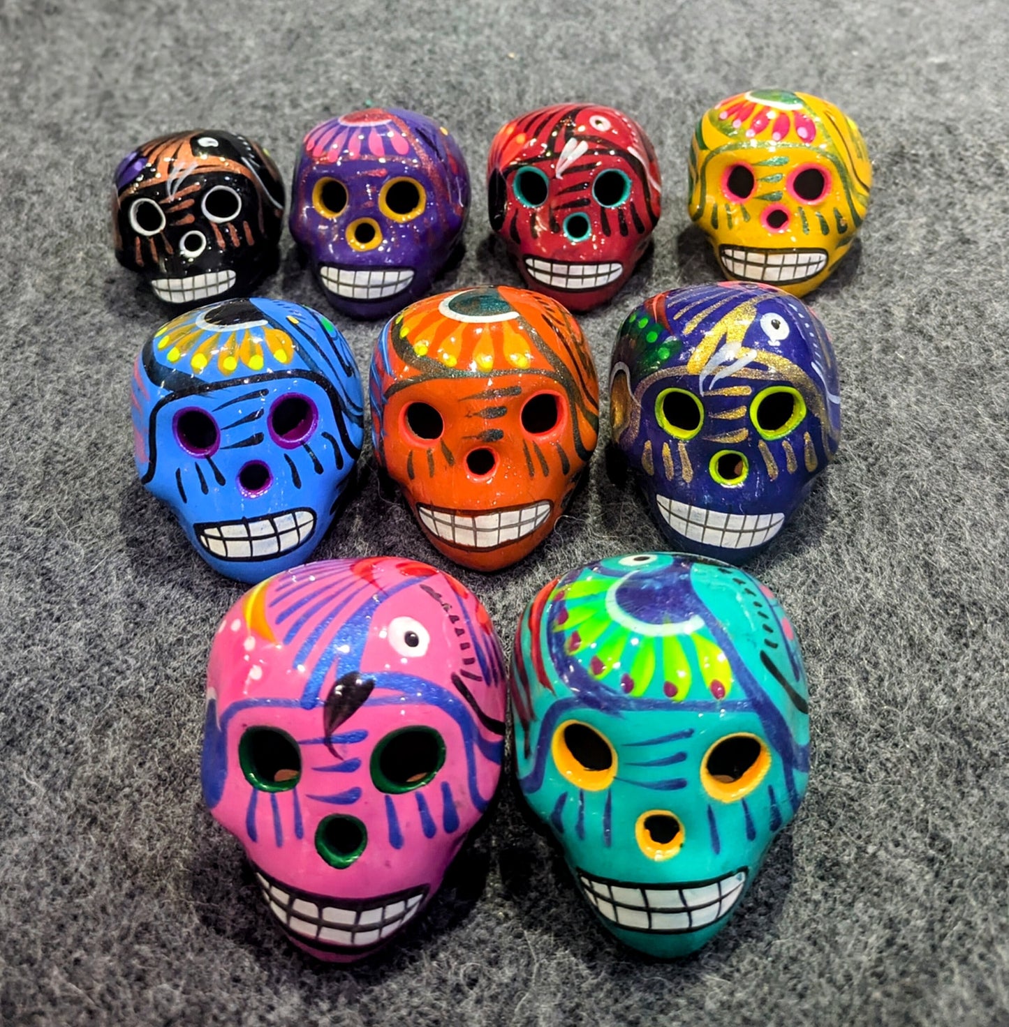 Hand Painted Ceramic Sugar Skull | Day of the Dead Ofrenda