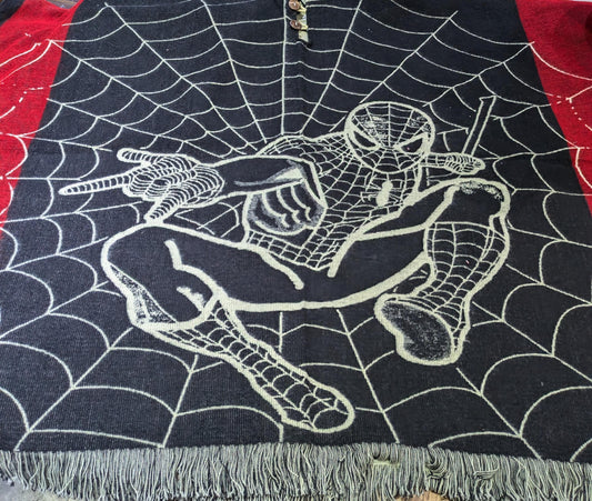 Unisex Spider-Man Reversible Poncho – Handmade Gift All Tribes Treasures