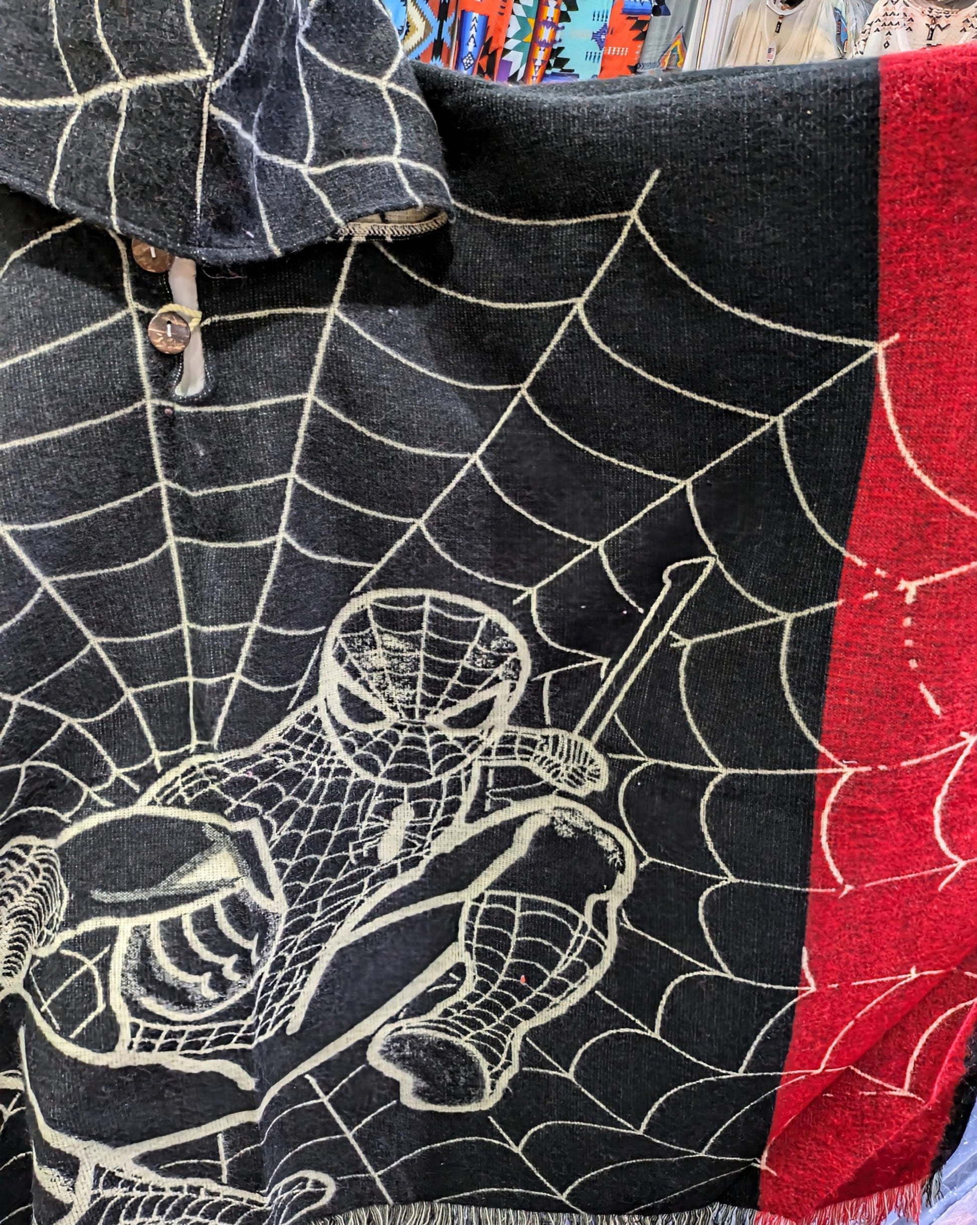 Unisex Spider-Man Reversible Poncho – Handmade Gift All Tribes Treasures