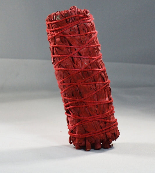 Red Small Sage Smudge Stick for Cleansing & Meditation All Tribes Treasures
