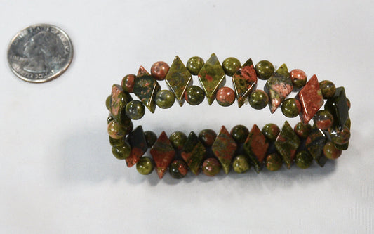 Unisex Natural Stone Unakite Healing Bracelet All Tribes Treasures
