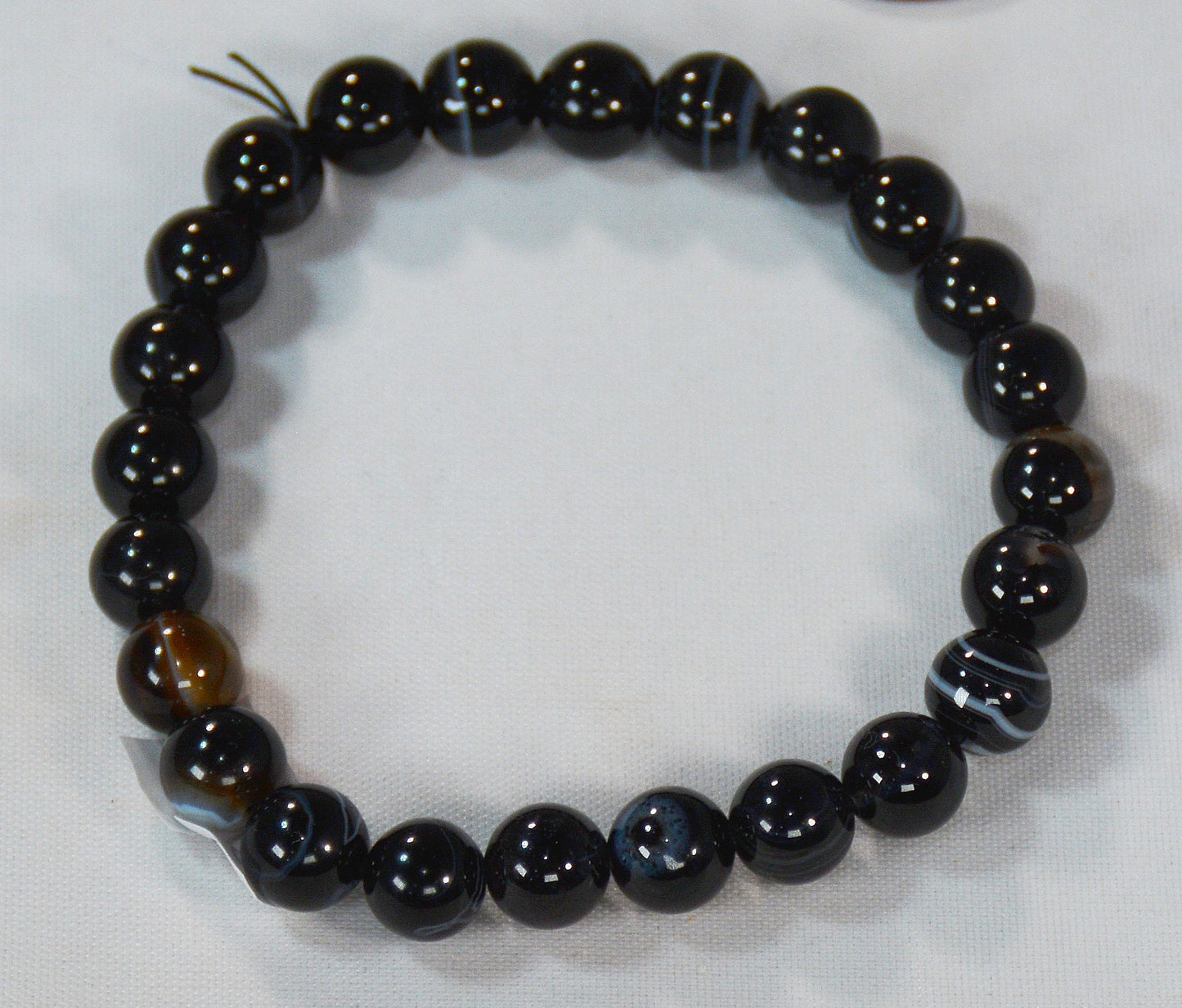 8mm Banded Black Onyx Stretch Bracelet – Healing Stone Jewelry