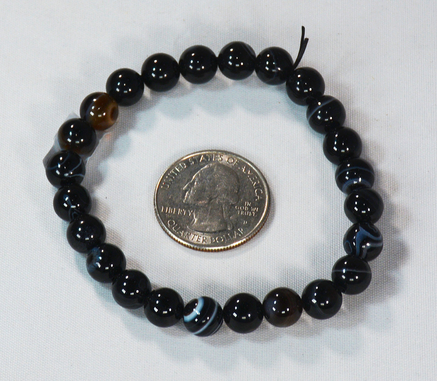 8mm Banded Black Onyx Stretch Bracelet – Healing Stone Jewelry