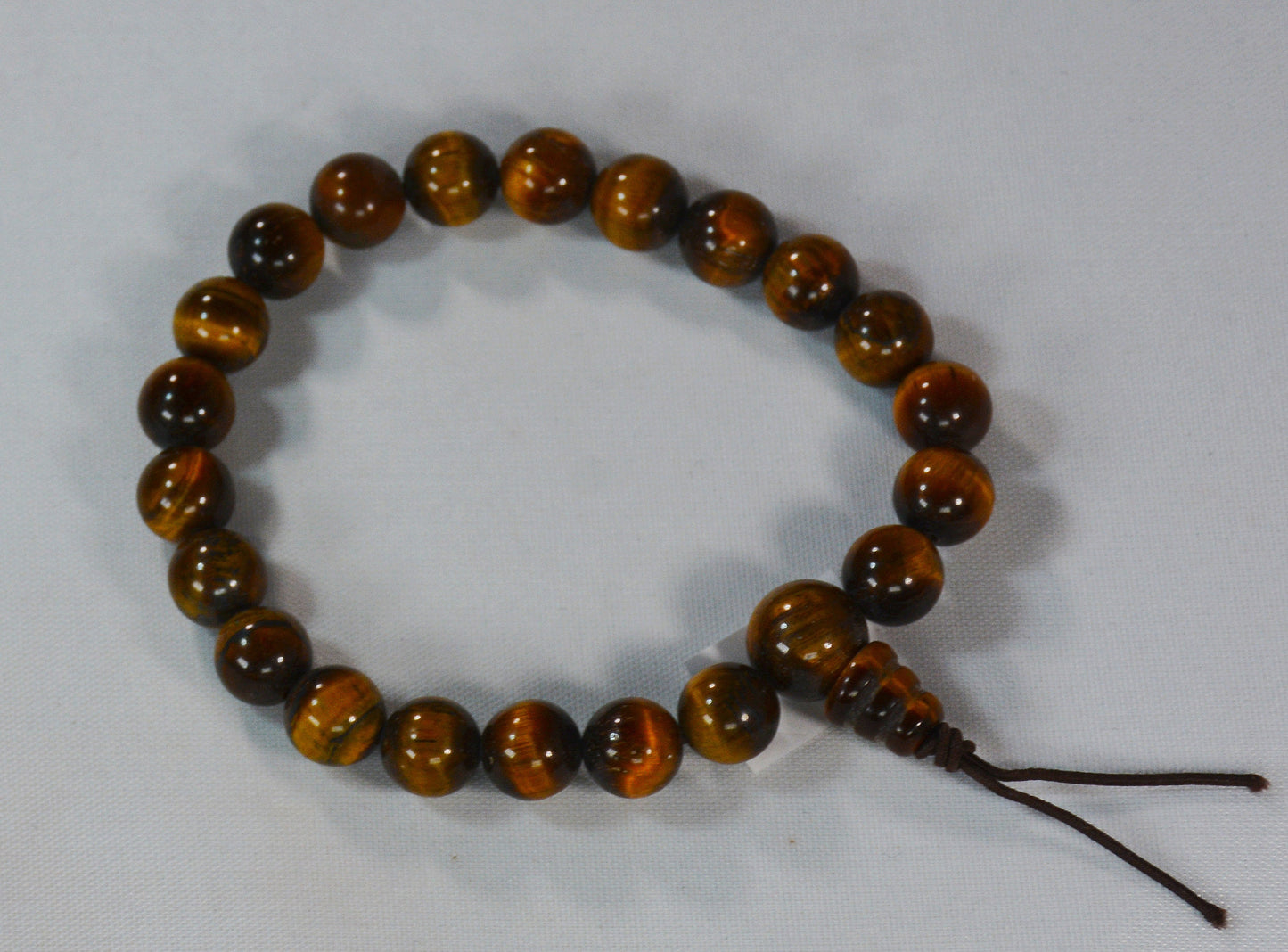 8mm Tiger’s Eye Mala-Style Stretch Bracelet – Tibetan Healing Jewelry