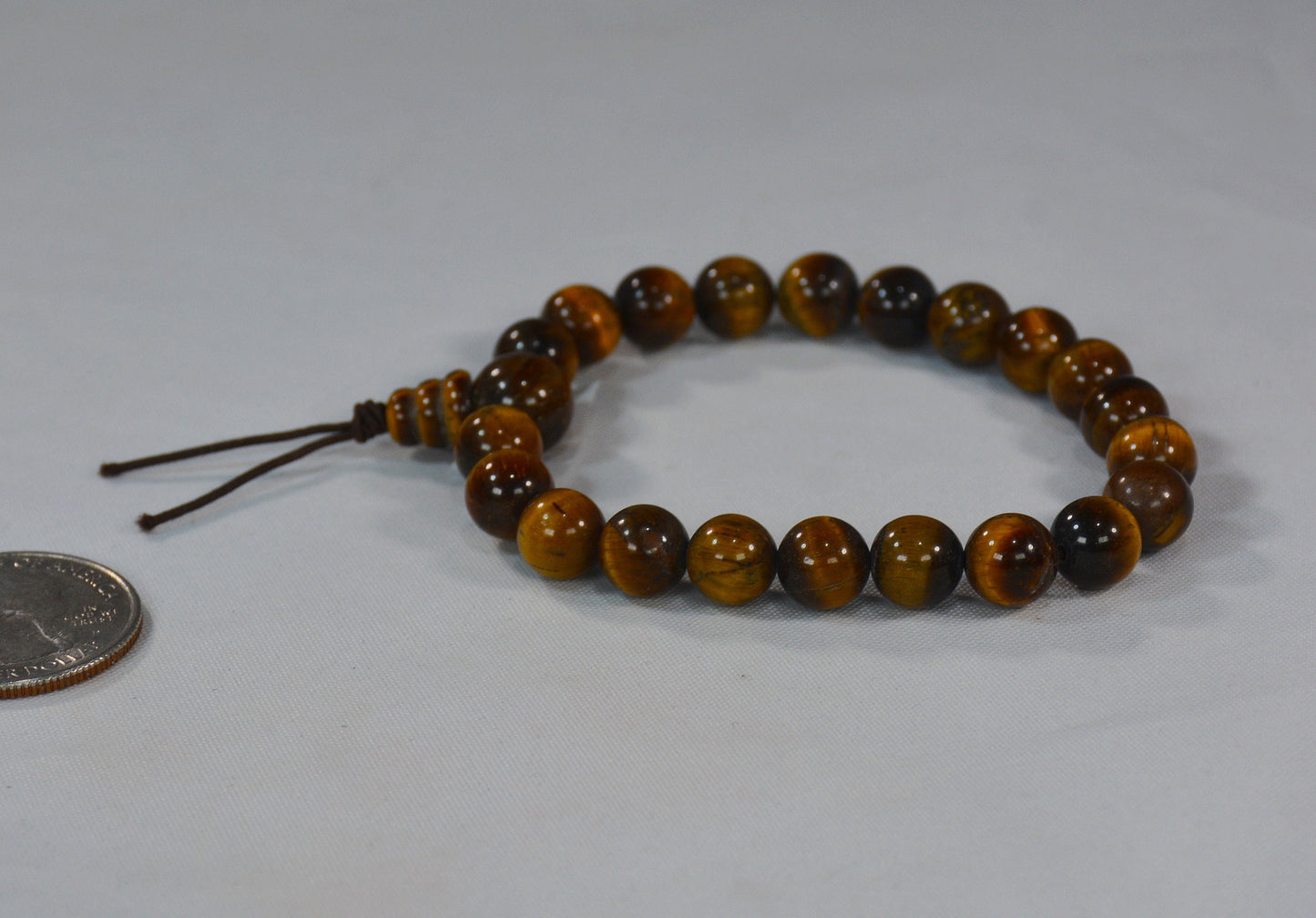 8mm Tiger’s Eye Mala-Style Stretch Bracelet – Tibetan Healing Jewelry