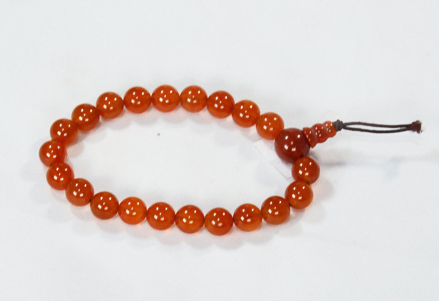 8mm Red-Orange Carnelian Mala-Style Stretch Bracelet – Healing Stone Jewelry