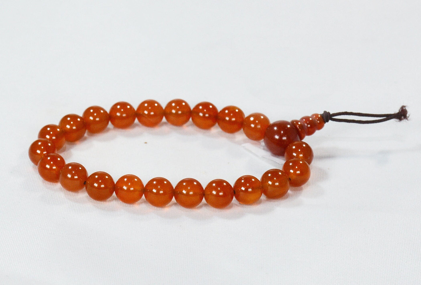 8mm Red-Orange Carnelian Mala-Style Stretch Bracelet – Healing Stone Jewelry