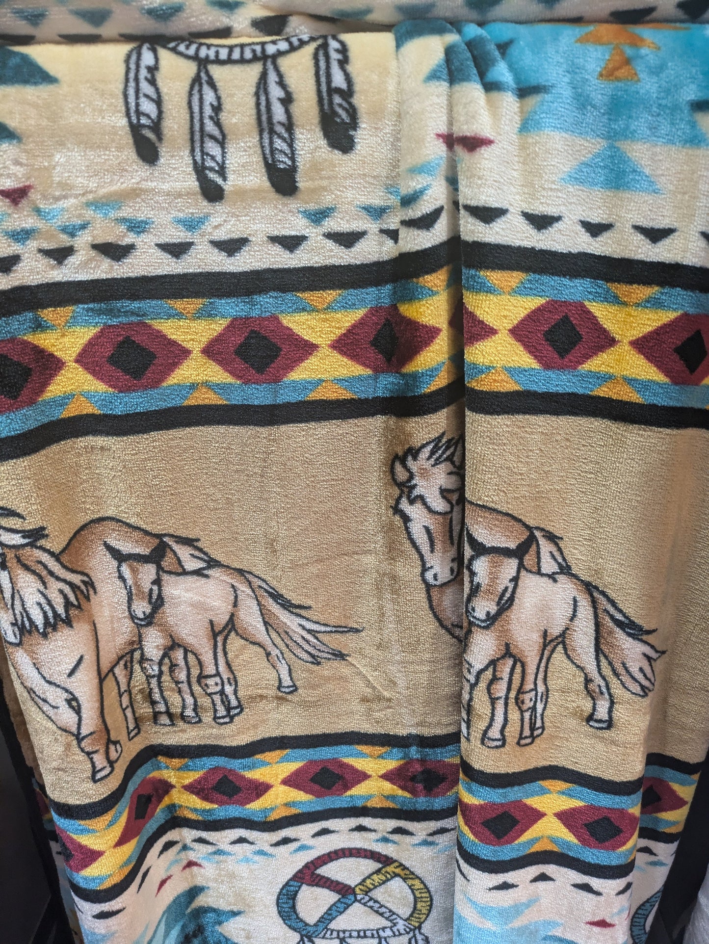 Native American-Inspired Super Soft Tribal Blanket (Full Size) – Reversible, 2-Ply Double-Sided