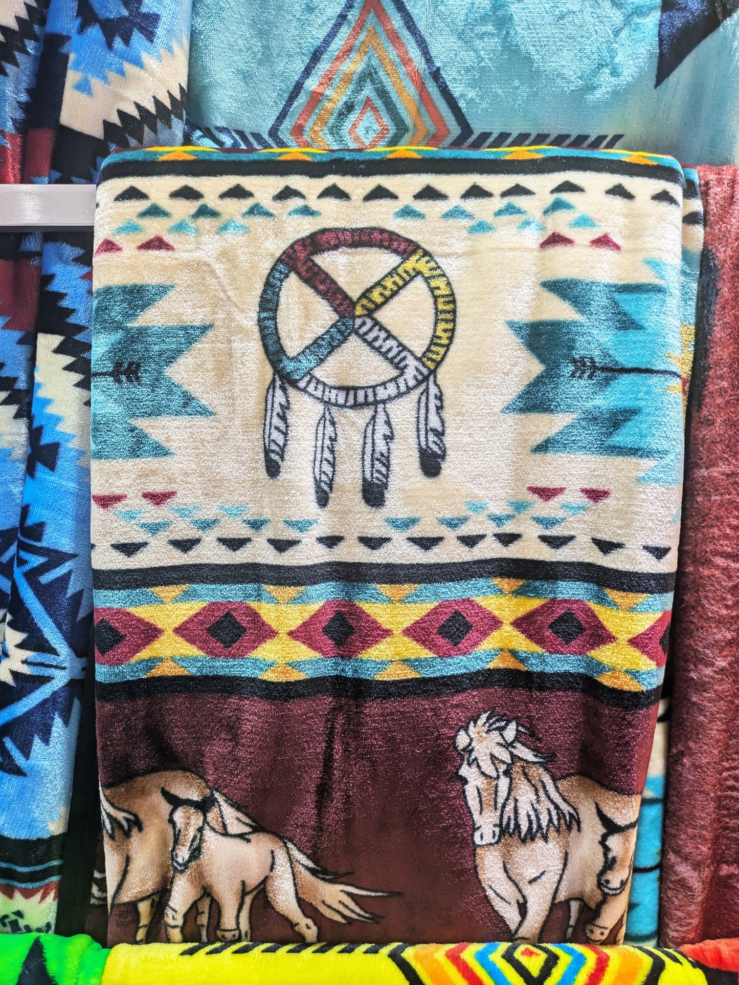 Native American-Inspired Super Soft Tribal Blanket (Full Size) – Reversible, 2-Ply Double-Sided