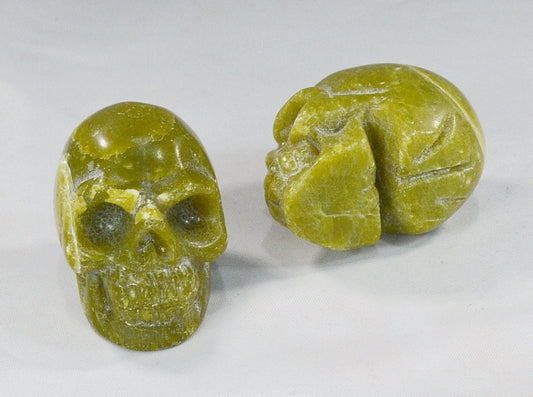 Serpentine Stone Skull - Hand-Carved Natural All Tribes Treasures