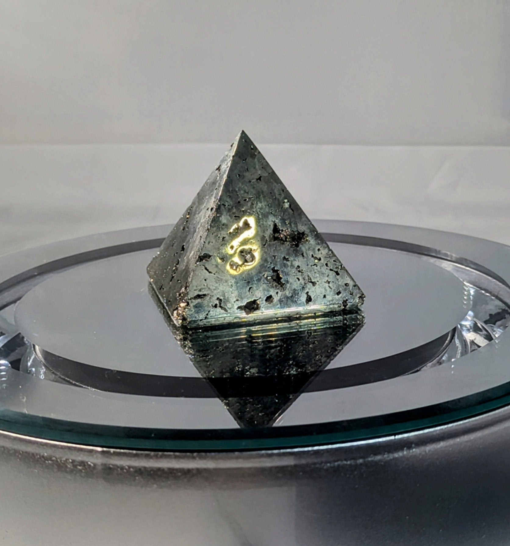 Carved Pyrite Pyramid Sculpture for Energy & Decor All Tribes Treasures