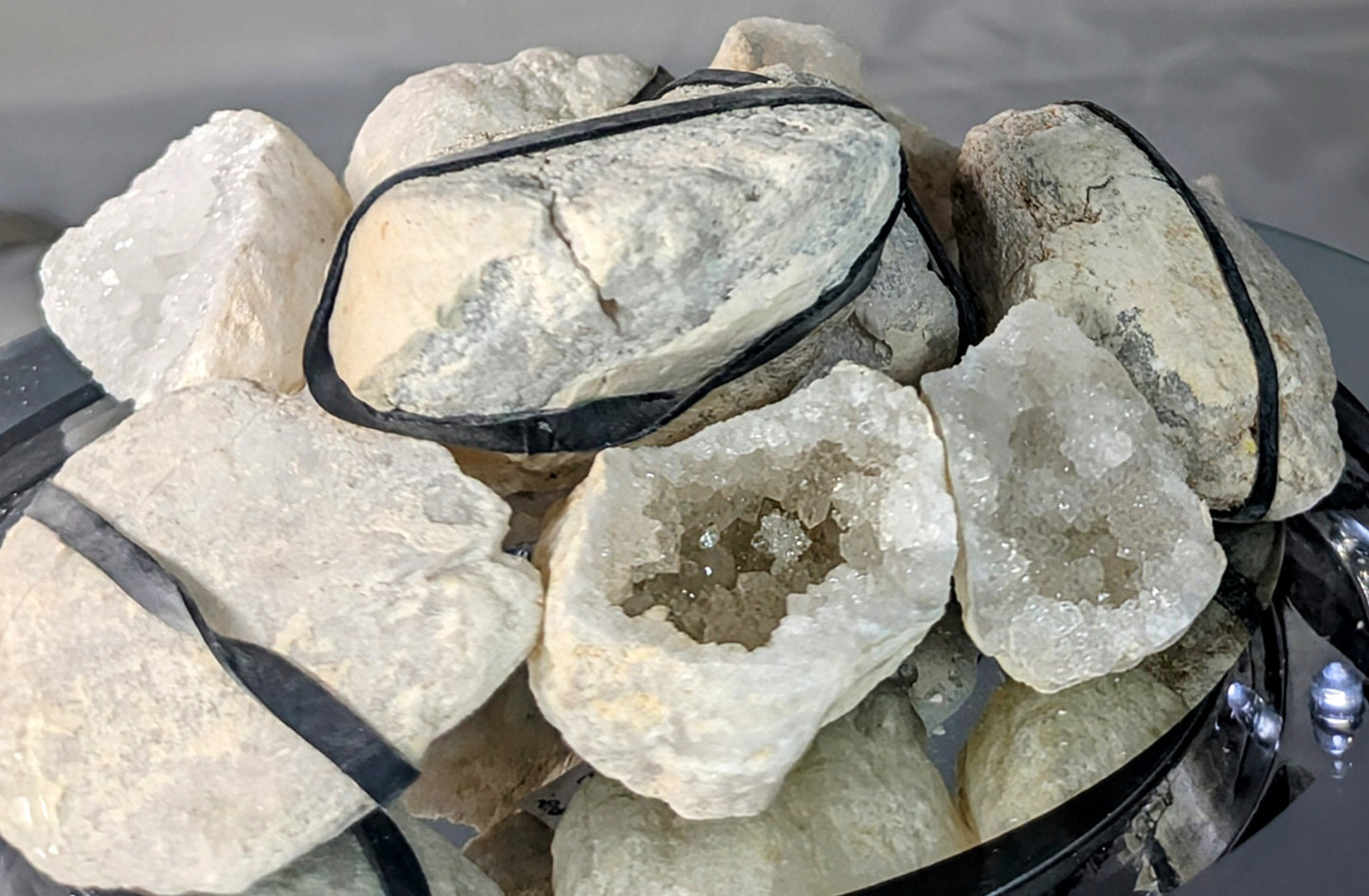 Popcorn Crystal Geode Pair | Cauliflower & Druzy Quartz Pocket Cave | 6 Sizes | Atlas Mountains, Morocco